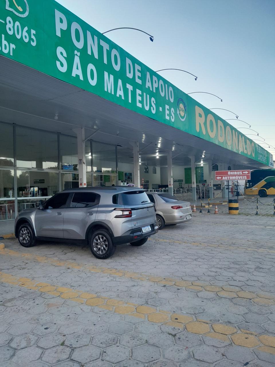Veículo no ponto de apoio de São Mateus